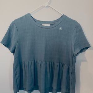 Blue Babydoll Crop Top